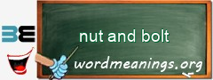 WordMeaning blackboard for nut and bolt